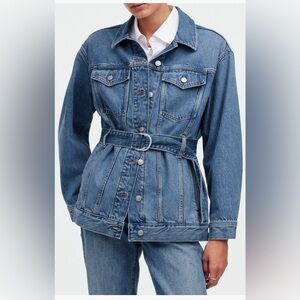 Madewell Belted Oversized Trucker Jean Jacket NWT $148